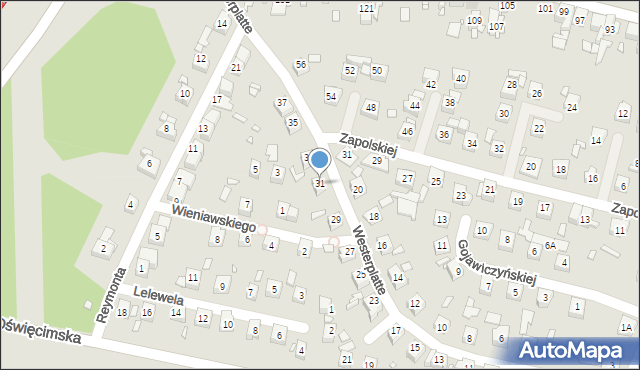 Piekary Śląskie, Westerplatte, 31, mapa Piekary Śląskie