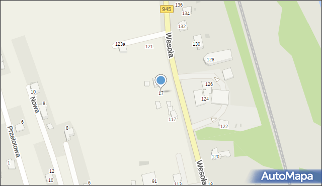 Pietrzykowice, Wesoła, 17, mapa Pietrzykowice