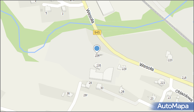 Pietrzykowice, Wesoła, 225, mapa Pietrzykowice