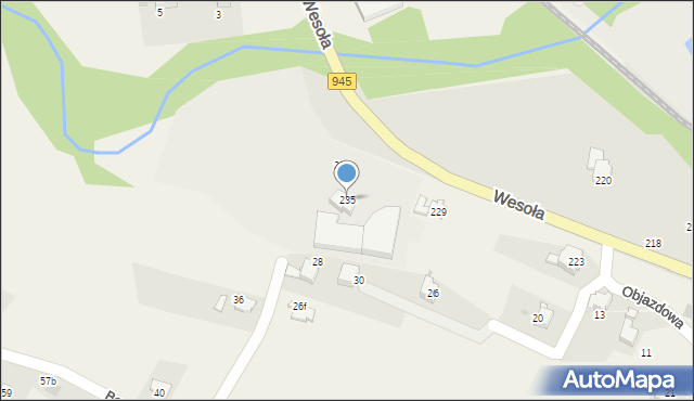 Pietrzykowice, Wesoła, 235, mapa Pietrzykowice