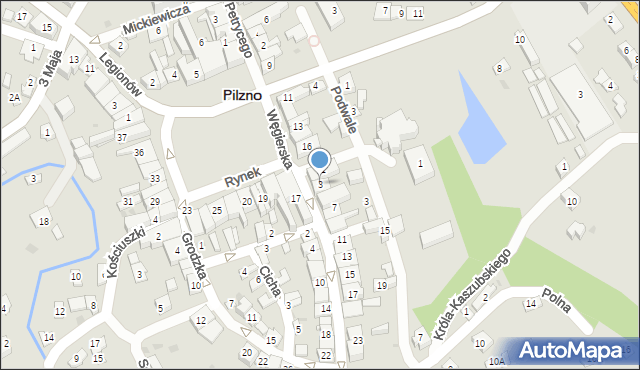 Pilzno, Węgierska, 3, mapa Pilzno