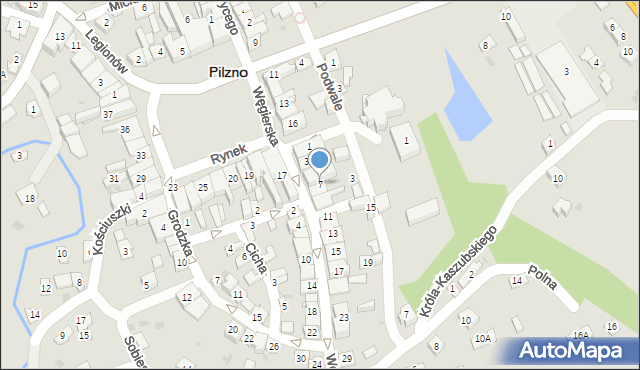 Pilzno, Węgierska, 7, mapa Pilzno