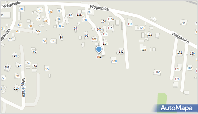 Piwniczna-Zdrój, Węgierska, 104, mapa Piwniczna-Zdrój