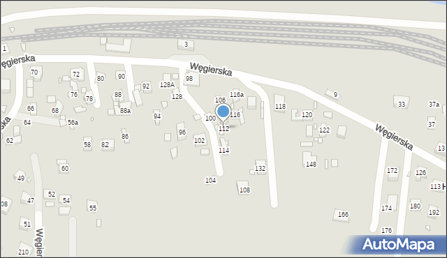 Piwniczna-Zdrój, Węgierska, 112, mapa Piwniczna-Zdrój