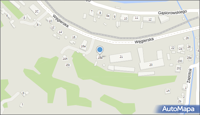 Piwniczna-Zdrój, Węgierska, 18a, mapa Piwniczna-Zdrój