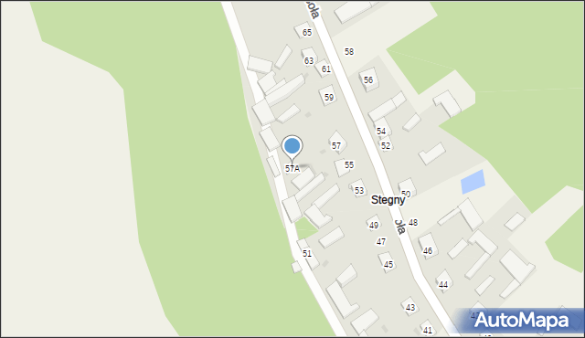 Pniewo, Wesoła, 57A, mapa Pniewo