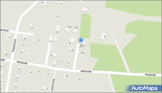 Poddębice, Wesoła, 25c, mapa Poddębice