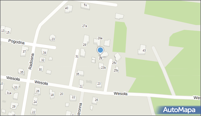 Poddębice, Wesoła, 29, mapa Poddębice