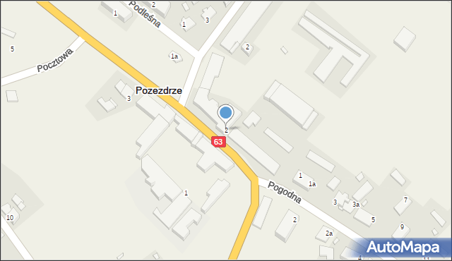 Pozezdrze, Węgorzewska, 2, mapa Pozezdrze