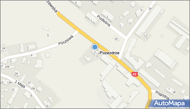 Pozezdrze, Węgorzewska, 3a, mapa Pozezdrze