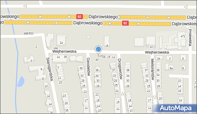 Poznań, Wejherowska, 23, mapa Poznania