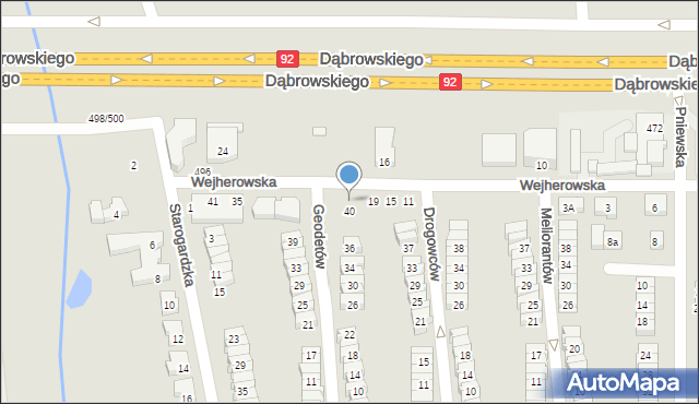 Poznań, Wejherowska, 25, mapa Poznania