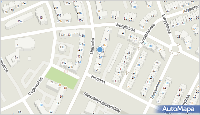 Poznań, Wergiliusza, 2d, mapa Poznania