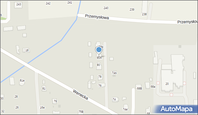 Przecław, Wenecka, 80A, mapa Przecław