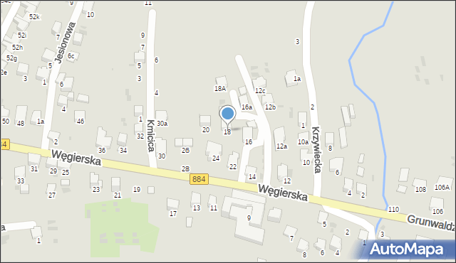 Przemyśl, Węgierska, 18, mapa Przemyśla