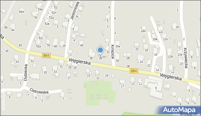 Przemyśl, Węgierska, 34, mapa Przemyśla