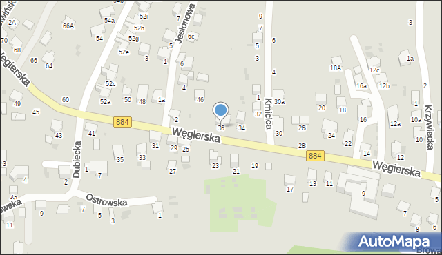 Przemyśl, Węgierska, 36, mapa Przemyśla