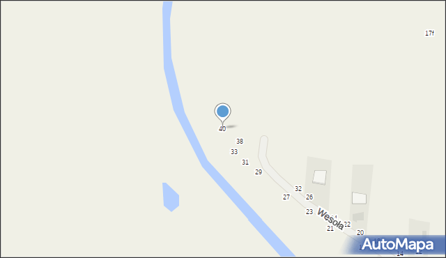 Puchaczów, Wesoła, 40, mapa Puchaczów