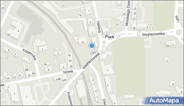 Puck, Wejherowska, 12A, mapa Puck