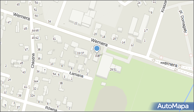 Radom, Wernera Stanisława, 31B, mapa Radomia