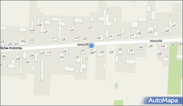 Radostków-Kolonia, Wesoła, 124, mapa Radostków-Kolonia