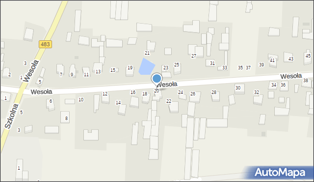 Radostków-Kolonia, Wesoła, 20, mapa Radostków-Kolonia