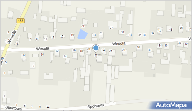 Radostków-Kolonia, Wesoła, 22, mapa Radostków-Kolonia