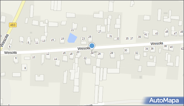 Radostków-Kolonia, Wesoła, 24, mapa Radostków-Kolonia