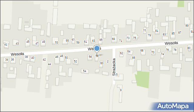 Radostków-Kolonia, Wesoła, 58, mapa Radostków-Kolonia