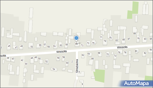 Radostków-Kolonia, Wesoła, 69, mapa Radostków-Kolonia