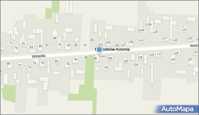 Radostków-Kolonia, Wesoła, 90, mapa Radostków-Kolonia