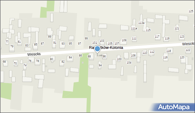 Radostków-Kolonia, Wesoła, 92, mapa Radostków-Kolonia