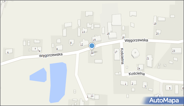 Radzieje, Węgorzewska, 14, mapa Radzieje