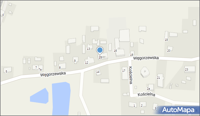 Radzieje, Węgorzewska, 15, mapa Radzieje