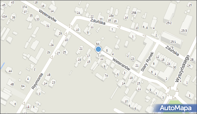 Radzymin, Weteranów, 13, mapa Radzymin