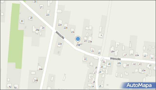 Rogów, Wesoła, 23B, mapa Rogów