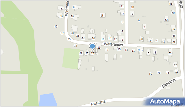 Ruda Śląska, Weteranów, 25, mapa Rudy Śląskiej