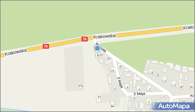 Ruszcza, Wesoła, 5, mapa Ruszcza