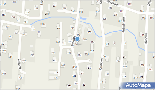 Rybarzowice, Wesoła, 669, mapa Rybarzowice