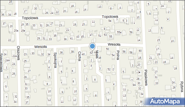 Rybie, Wesoła, 42/44, mapa Rybie