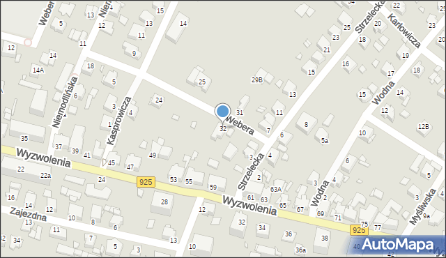 Rybnik, Webera Władysława, 32, mapa Rybnika