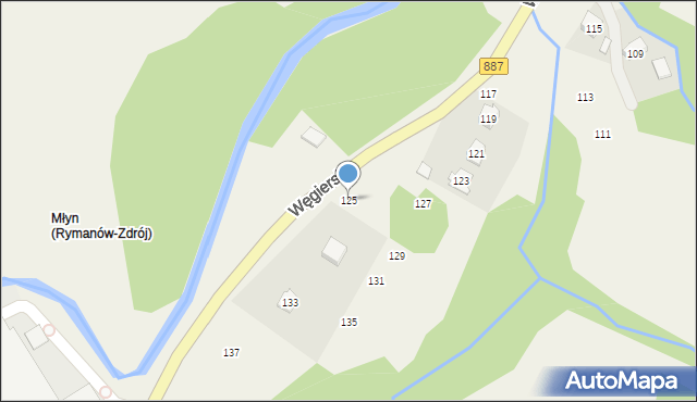 Rymanów-Zdrój, Węgierska, 125, mapa Rymanów-Zdrój