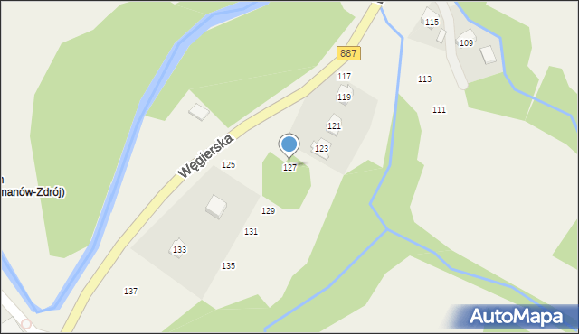 Rymanów-Zdrój, Węgierska, 127, mapa Rymanów-Zdrój