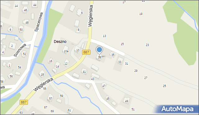 Rymanów-Zdrój, Węgierska, 39, mapa Rymanów-Zdrój