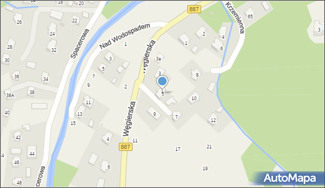 Rymanów-Zdrój, Węgierska, 5, mapa Rymanów-Zdrój