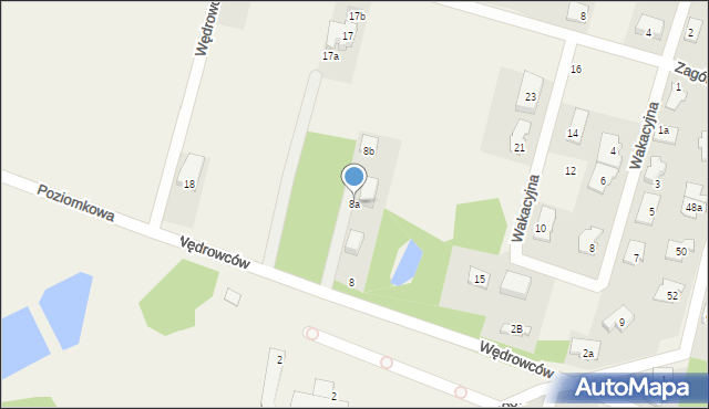 Sadowa, Wędrowców, 8a, mapa Sadowa