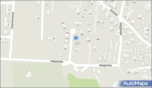 Siemianowice Śląskie, Węglowa, 14, mapa Siemianowice Śląskie