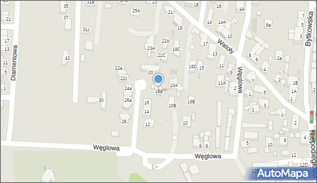 Siemianowice Śląskie, Węglowa, 18a, mapa Siemianowice Śląskie