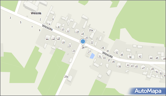 Smardzewice, Wesoła, 25, mapa Smardzewice