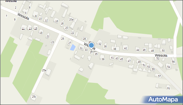 Smardzewice, Wesoła, 37, mapa Smardzewice